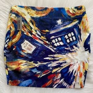 Her Universe Doctor Who Starry Night Exploding Tardis Print Mini Skirt XL NWT